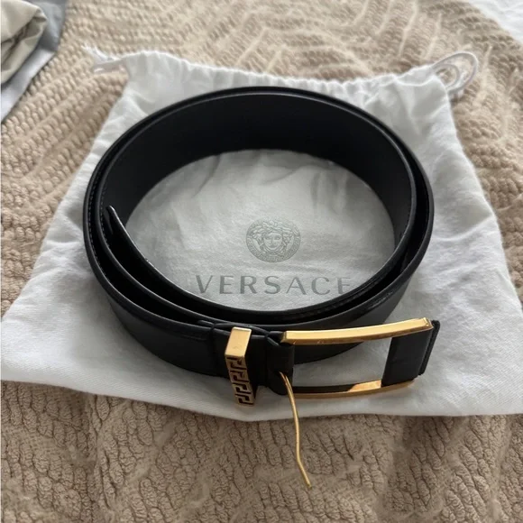 Versace Greca Leather Men’s Belt 4 CM - Picture 1 of 4
